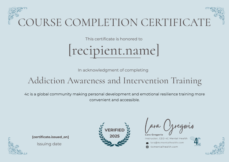 Addiction Awareness and Intervention Training